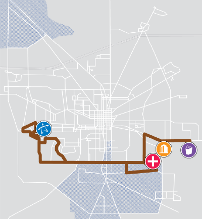 Live Oak Route Mini Map